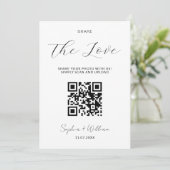 Deel De Liefde QR Code Scanbare Foto Huwelijk Feestdagenkaart (Staand voorkant)