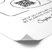 Deel De Liefde QR Code Scanbare Foto Huwelijk Poster (Hoek)