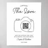 Deel De Liefde QR Code Scanbare Foto Huwelijk Poster (Voorkant)