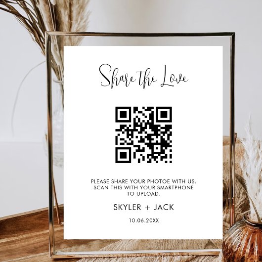 Deel de Liefde QR Code Sharing App Trouwfoto Poster