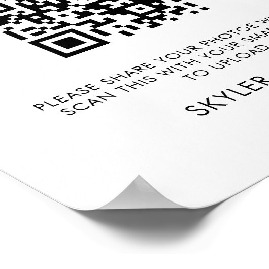 Deel de Liefde QR Code Sharing App Trouwfoto Poster (Hoek)