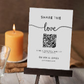 Deel de liefde QR code teken, bruiloft foto teken Kaart