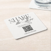 Deel de Liefde QR Code Trouw Onderzetter (Schuin)