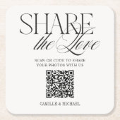Deel de Liefde QR Code Trouw Onderzetter (Voorkant)