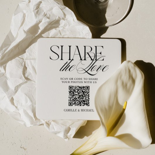 Deel de Liefde QR Code Trouw Onderzetter