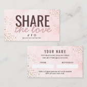 Deel de Liefde Referral-kaart Visitekaartje (Voorkant / Achterkant)