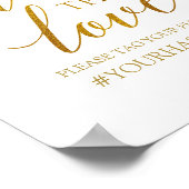 Deel de Liefde | Romantische kalligrafie — Faux-Fo Poster (Hoek)