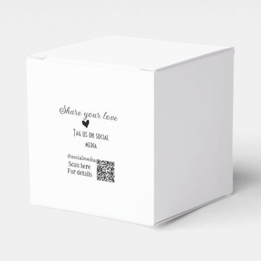 Deel de liefde scan QR-code voeg sociale details t Bedankdoosjes (Voorkant Zijde)