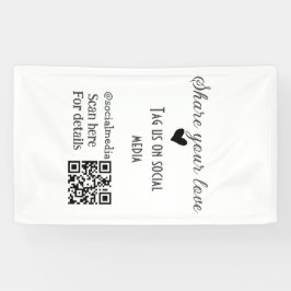 Deel de liefde scan QR-code voeg sociale details t Spandoek