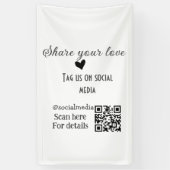 Deel de liefde scan QR-code voeg sociale details t Spandoek (Verticaal)