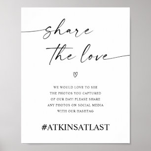Deel de Liefde Sociale Media Trouw Hashtag Poster