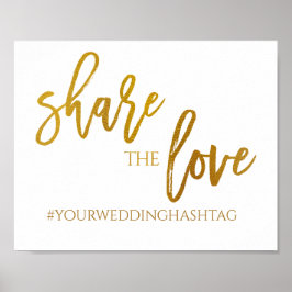 Deel de Liefde Trouwbord | 8 x 10 | Goud Folie Poster