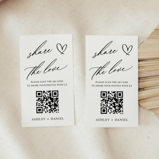 Deel de Liefde Wedding QR Code Enclosure Kaart