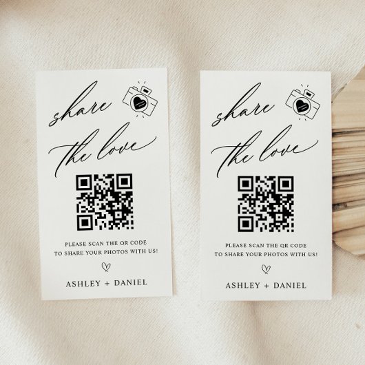 Deel de Liefde Wedding QR Code Enclosure Kaart