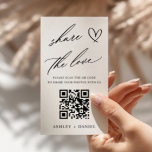 Deel de Liefde Wedding QR Code Enclosure Kaart