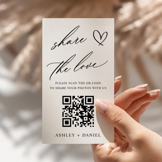 Deel de Liefde Wedding QR Code Enclosure Kaart