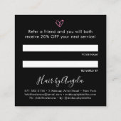 Deel de liefde zwart vet rustiek script typografie aanbevelingskaartje (Achterkant)