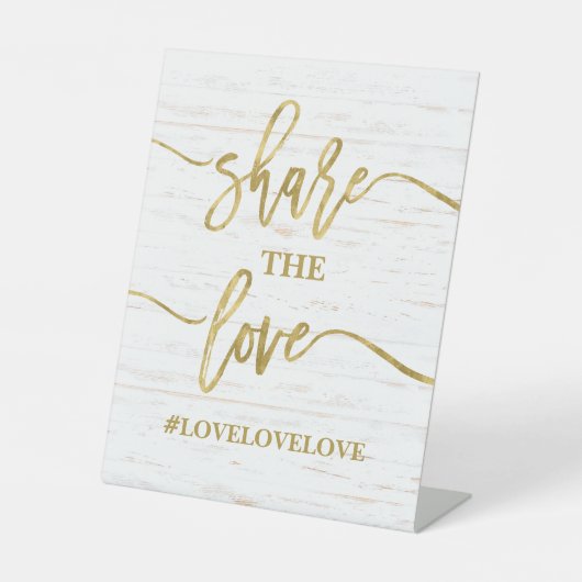 Deel de liefdesbruiloft reclamebord met voetstuk (Voorkant)