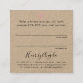 Deel de liefdesbruine kraft zwarte scripttypografi aanbevelingskaartje (Achterkant)