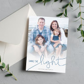 Deel de Light Hanukkah-fotokaart Feestdagenkaart