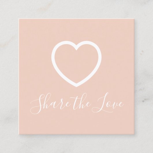 Deel de Love Elegant Skin roze verwijzingskaart Aanbevelingskaartje (Voorkant)