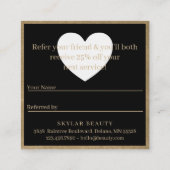 Deel de Love Friend Referral Gold & Black Vierkante Visitekaartje (Achterkant)