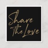 Deel de Love Friend Referral Gold & Black Vierkante Visitekaartje (Voorkant)