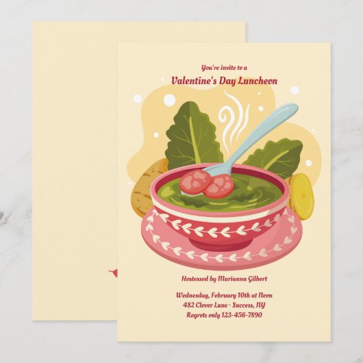 Deel de Love Luncheon Kaart (Voorkant / Achterkant)