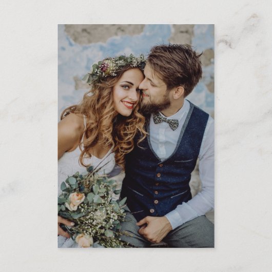 Deel de Love Red Bow trouwfoto Deel QR-code Informatiekaartje (Achterkant)