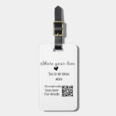 Deel de love scan QR-code en voeg sociale details  Bagagelabel (Voorkant verticaal)