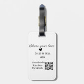 Deel de love scan QR-code en voeg sociale details  Bagagelabel (Achterkant verticaal)