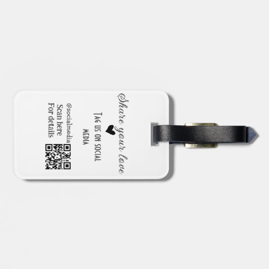 Deel de love scan QR-code en voeg sociale details  Bagagelabel (Achterkant horizontaal)