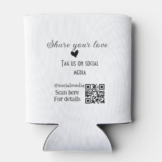 Deel de love scan QR-code en voeg sociale details  Blikjeskoeler (Achterkant)
