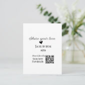 Deel de love scan QR-code en voeg sociale details  Briefkaart (Staand voorkant)