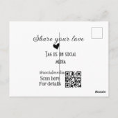 Deel de love scan QR-code en voeg sociale details  Briefkaart (Achterkant)