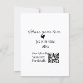 Deel de love scan QR-code en voeg sociale details  Briefkaart