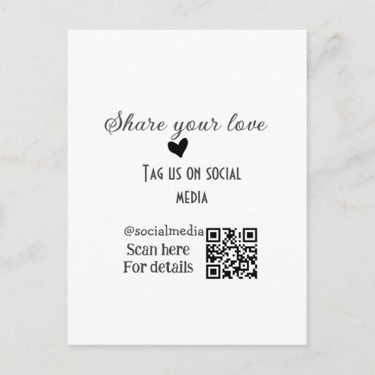 Deel de love scan QR-code en voeg sociale details  Briefkaart (Voorkant)