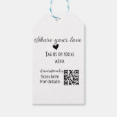 Deel de love scan QR-code en voeg sociale details  Cadeaulabel (Voorkant)