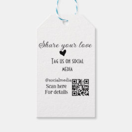 Deel de love scan QR-code en voeg sociale details  Cadeaulabel