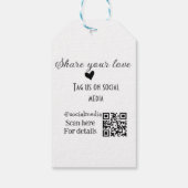 Deel de love scan QR-code en voeg sociale details  Cadeaulabel (Achterkant)