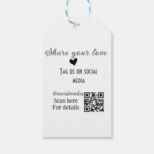 Deel de love scan QR-code en voeg sociale details  Cadeaulabel (Achterkant)