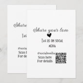 Deel de love scan QR-code en voeg sociale details  Feestdagenkaart (Voorkant / Achterkant)