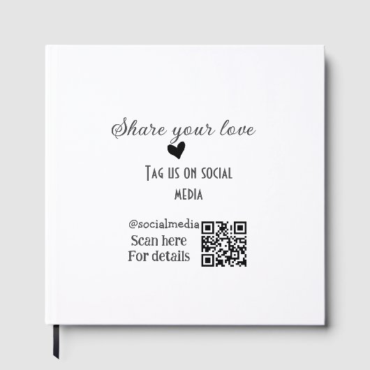 Deel de love scan QR-code en voeg sociale details  Gastenboek (Voorkant)