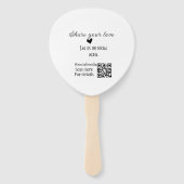 Deel de love scan QR-code en voeg sociale details  Handwaaier (Achterkant)
