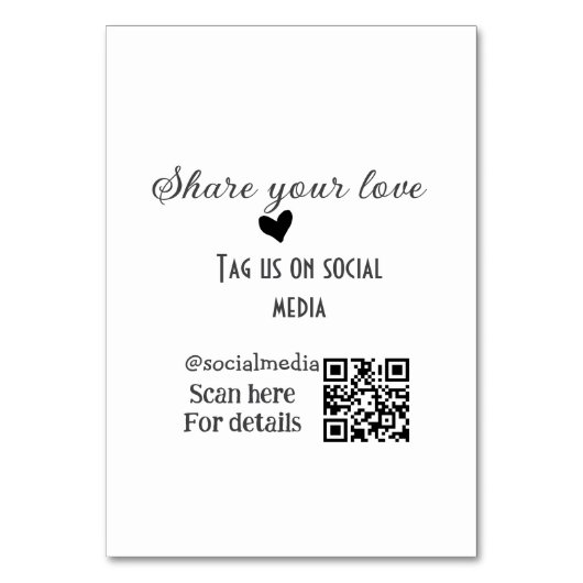 Deel de love scan QR-code en voeg sociale details  Kaart (Voorkant)