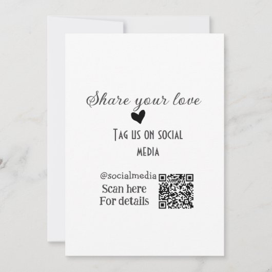 Deel de love scan QR-code en voeg sociale details Kaart (Voorkant)