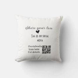Deel de love scan QR-code en voeg sociale details  Kussen