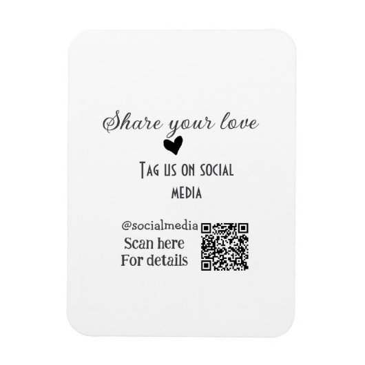 Deel de love scan QR-code en voeg sociale details Magneet (Verticaal)