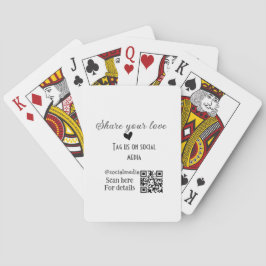 Deel de love scan QR-code en voeg sociale details  Pokerkaarten