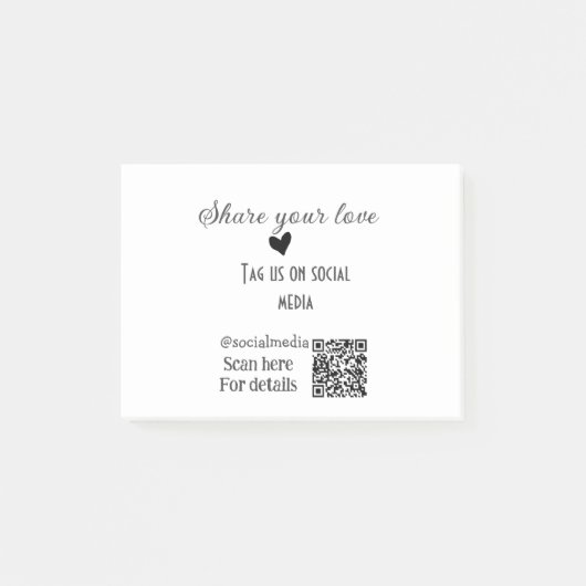 Deel de love scan QR-code en voeg sociale details Post-it® Notes (Voorkant)